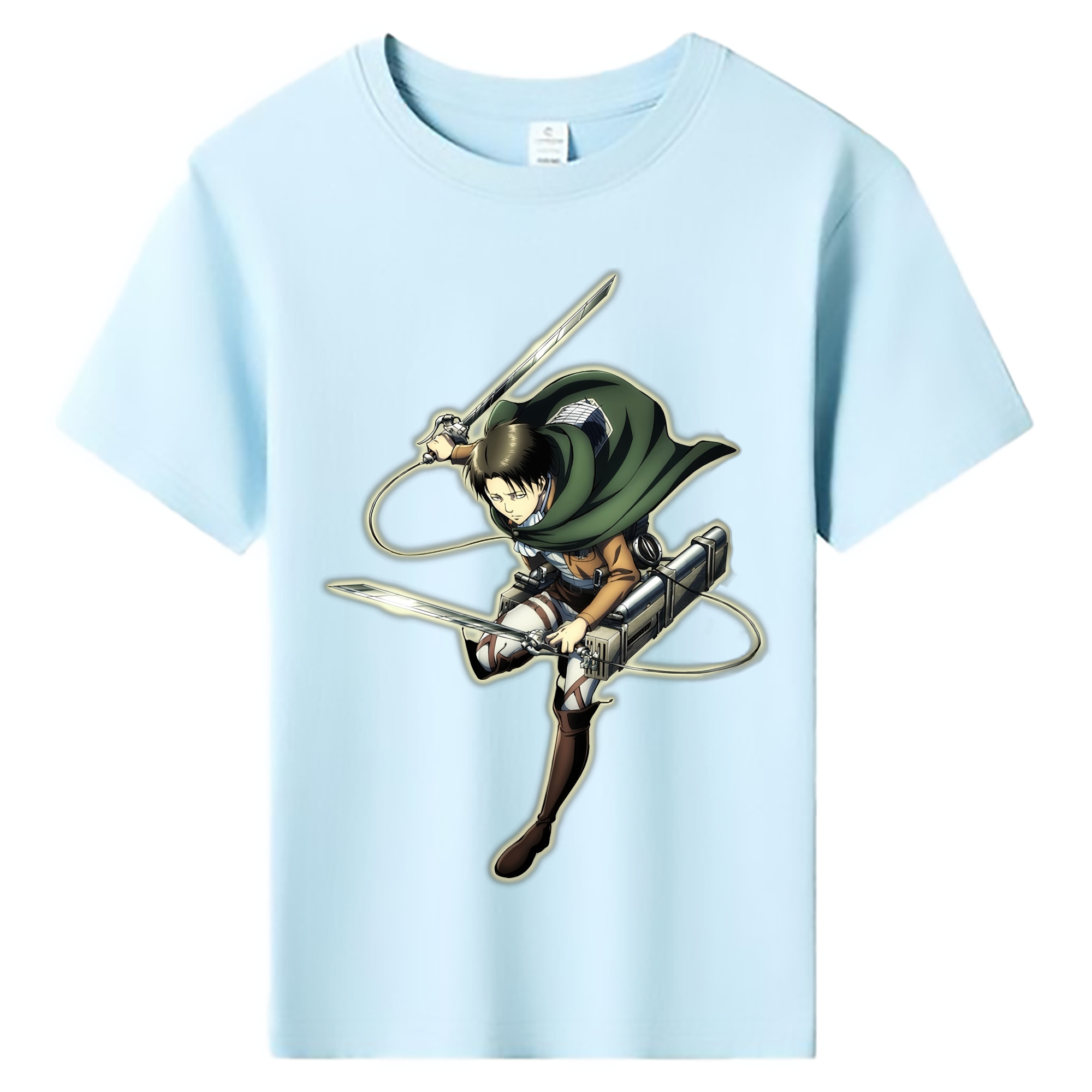 （画像用） 進撃の巨人 リヴァイ·アッカーマン Attack on Titan Levi Ackerman 綿100％キッズTシャツ（フロントプリント）